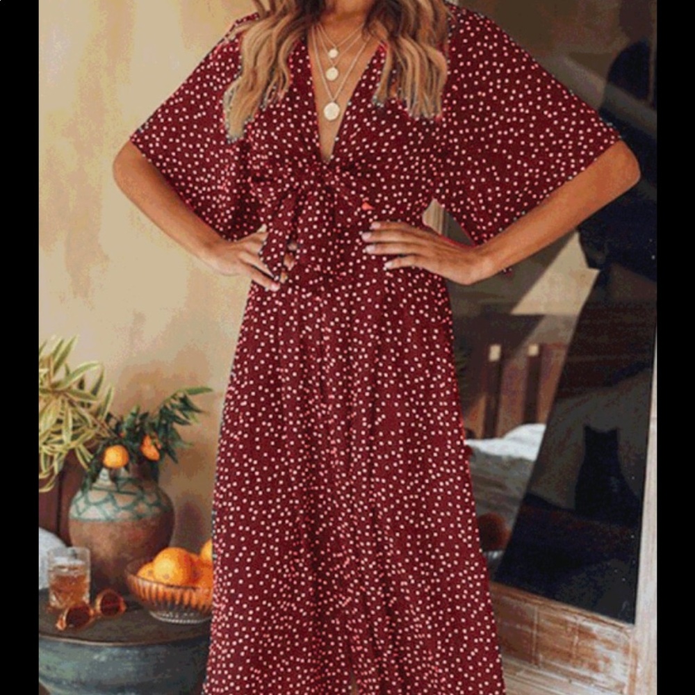Red polka-dot dress!
